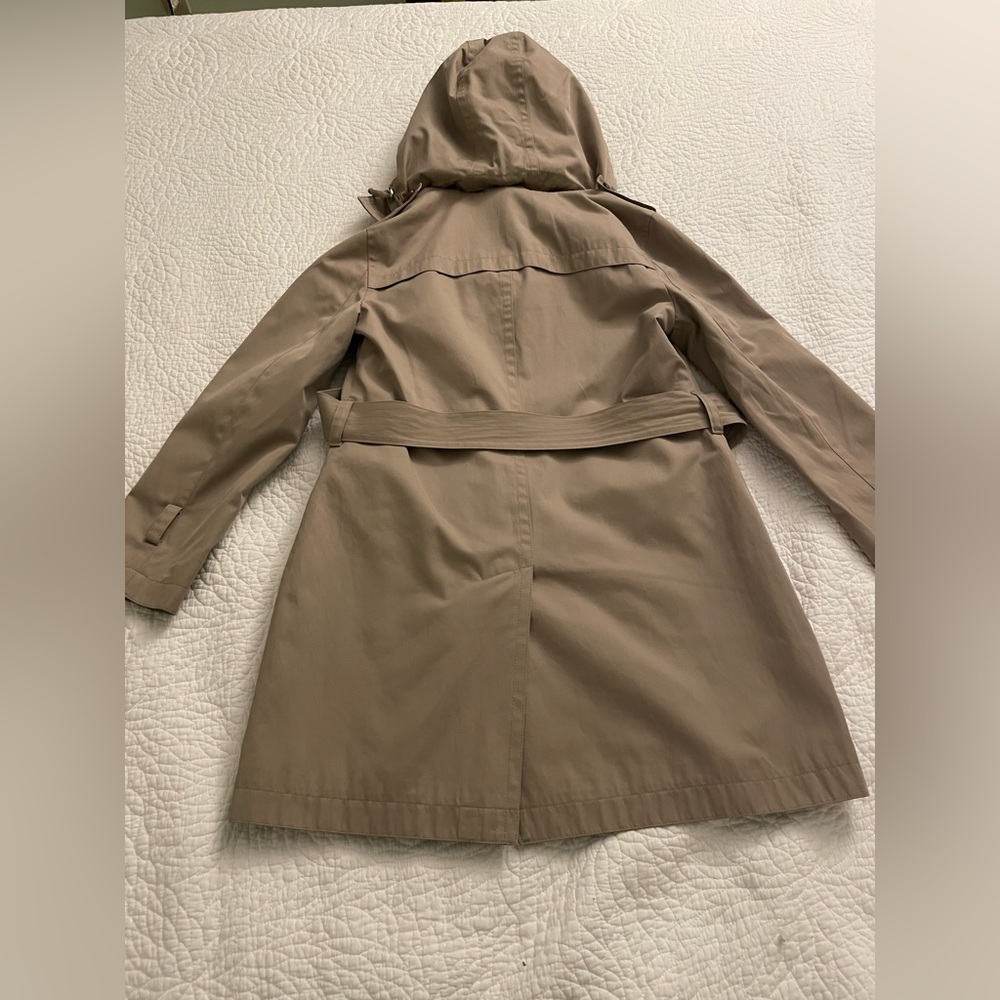 Womens Michael Kors Double-Breasted Tan Trench coat with Hood Size XS - Picture 6 of 10